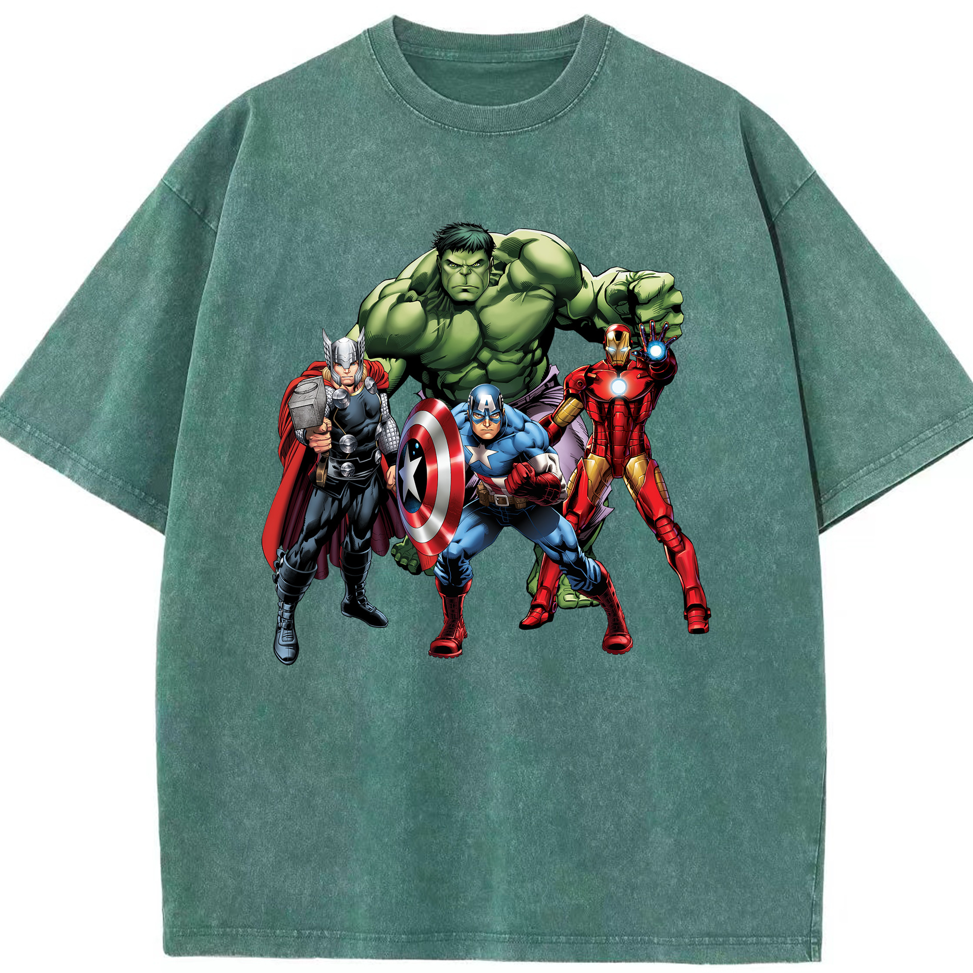 （画像用） アベンジャーズ The Avengers 綿100% ヴィンテージ風 半袖Tシャツ（フロントプリント）